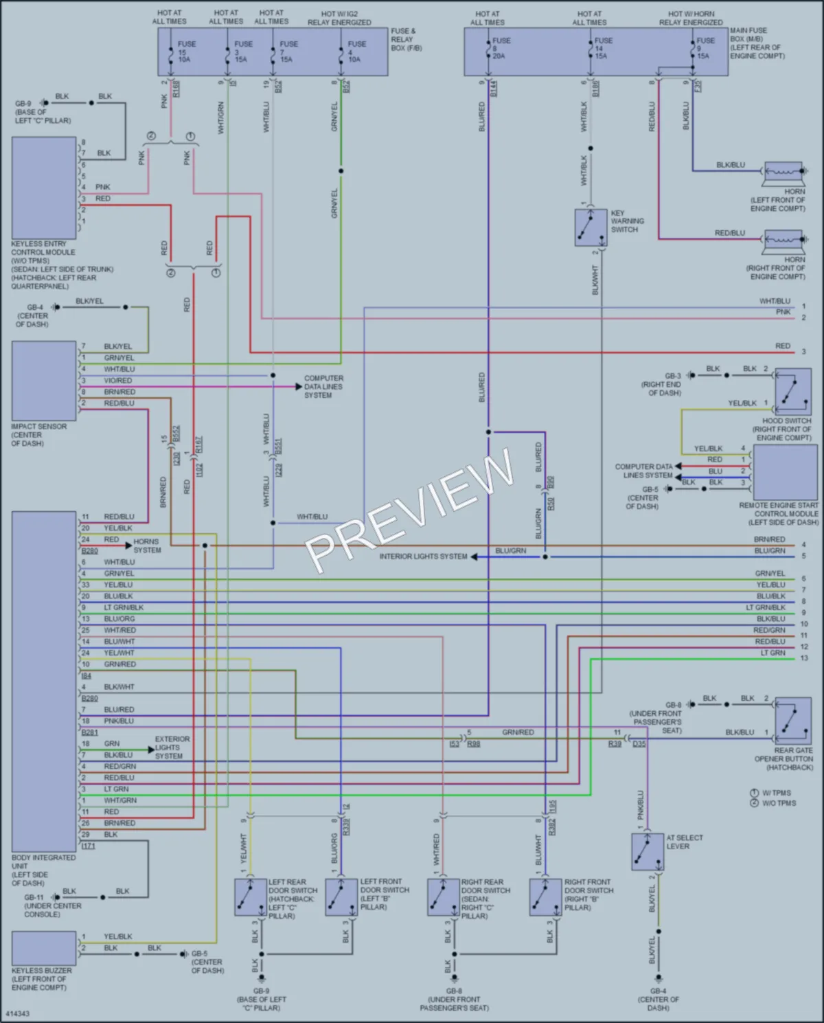 2014 Subaru Impreza Power Door Locks wiring diagram preview
