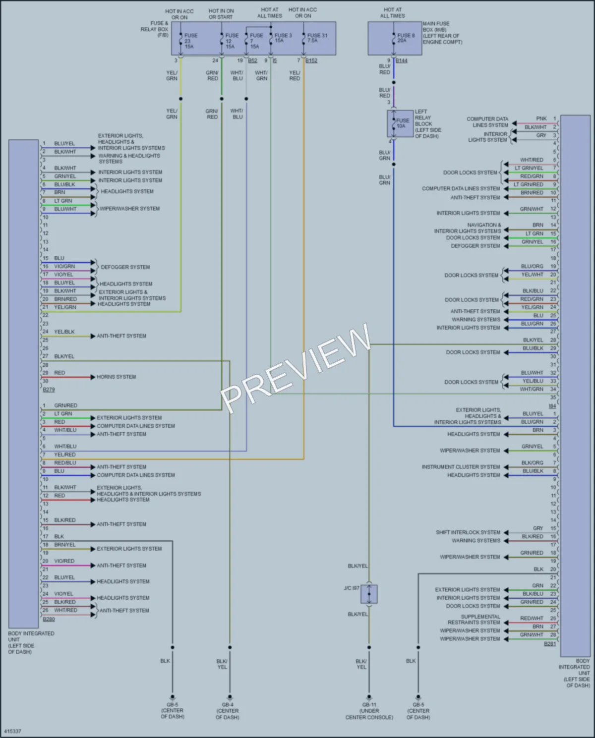 2014 Subaru ImprezaWRX Body Control Modules wiring diagram preview