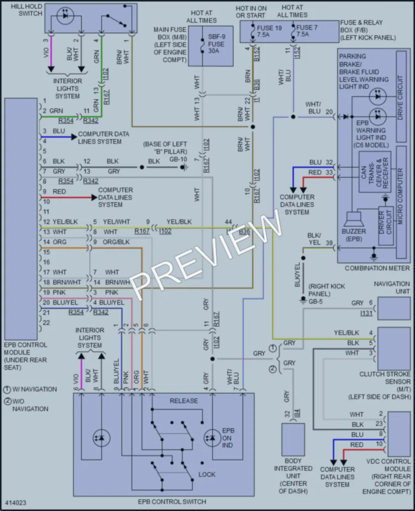 2014 Subaru Legacy Shift Interlock wiring diagram preview