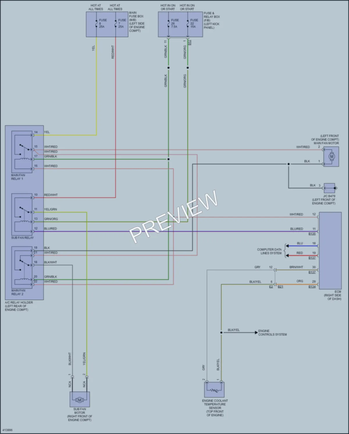 2014 Subaru Outback Cooling Fan wiring diagram preview