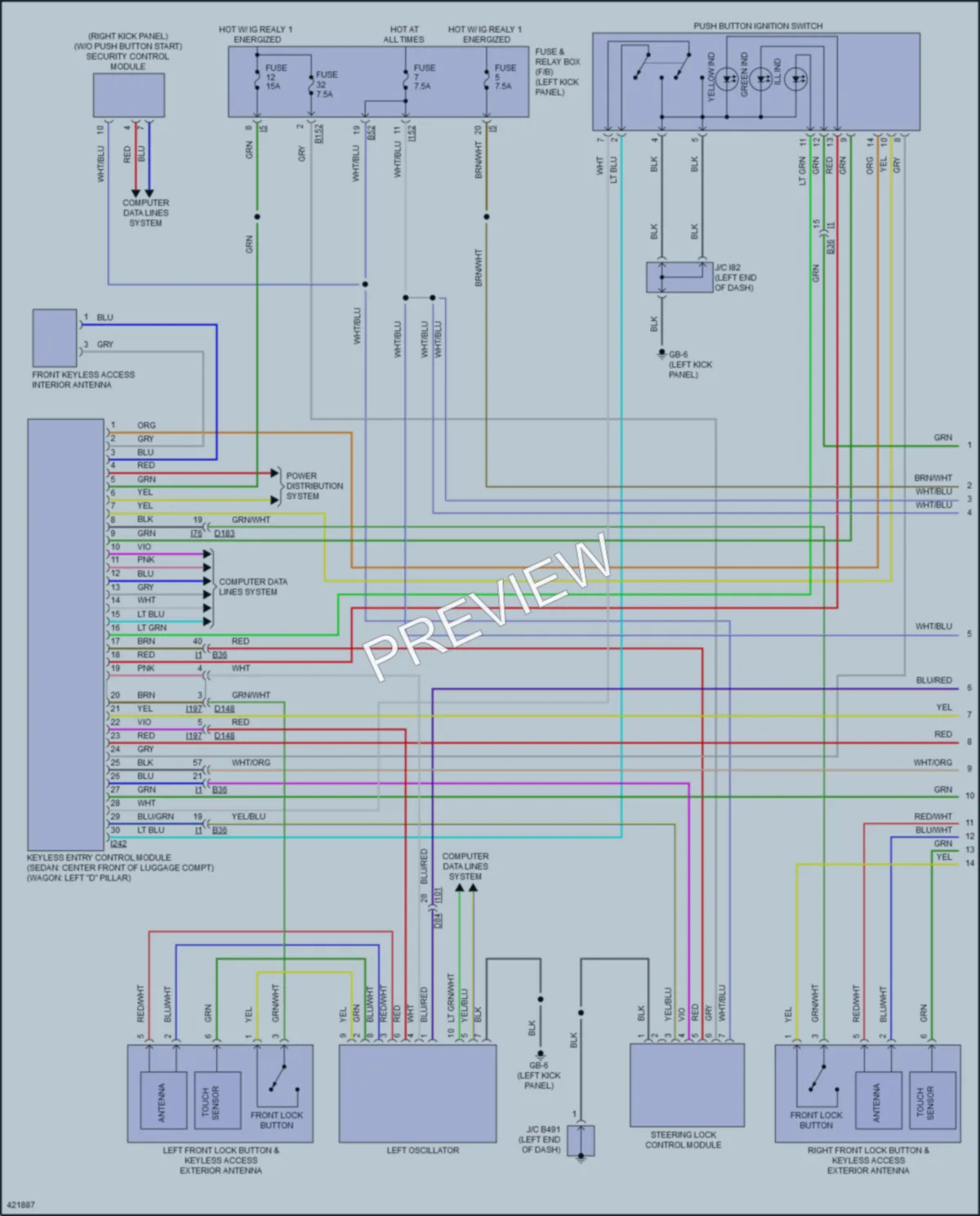 2014 Subaru Outback Power Door Locks wiring diagram preview