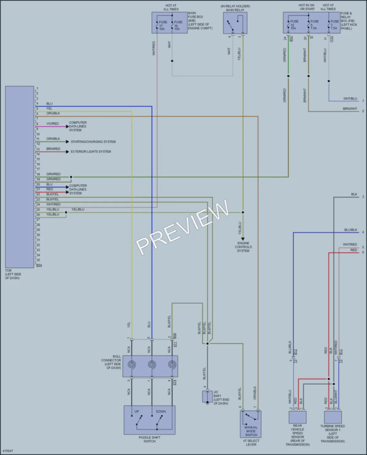 2014 Subaru Outback Transmission wiring diagram preview