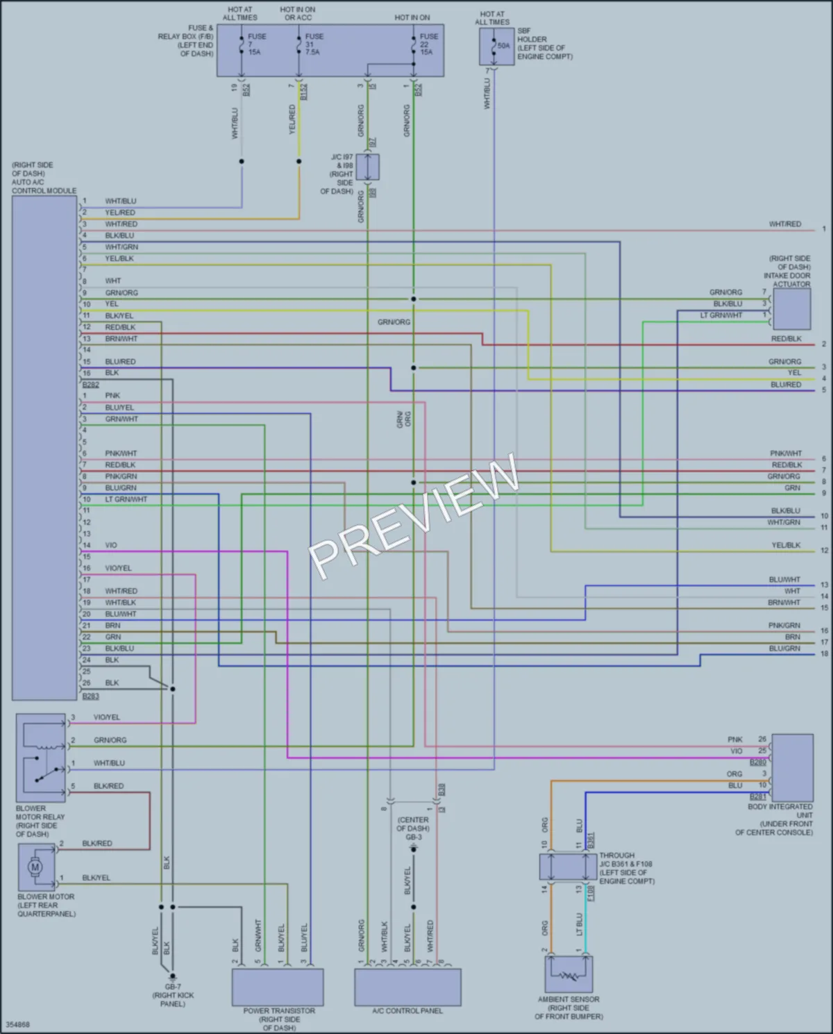 2014 Subaru Tribeca Air Conditioning wiring diagram preview