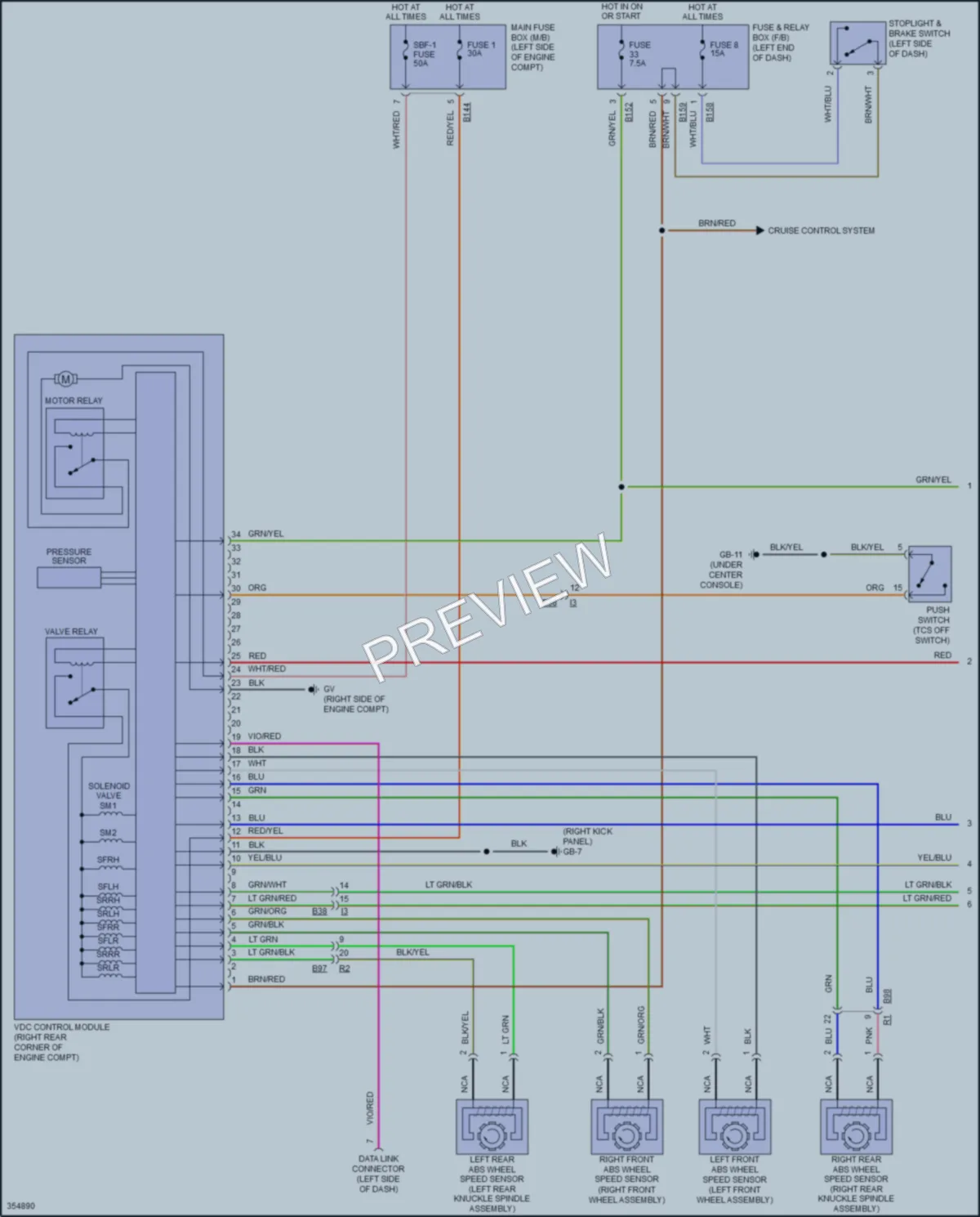 2014 Subaru Tribeca Anti Lock Brakes wiring diagram preview