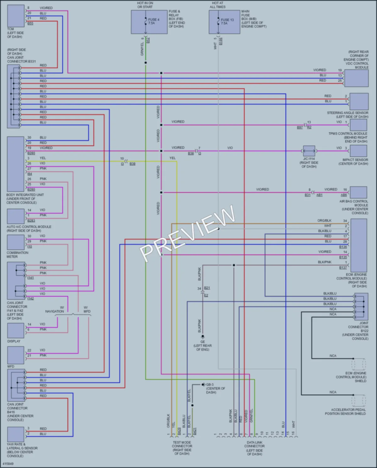 2014 Subaru Tribeca Computer Data Lines wiring diagram preview