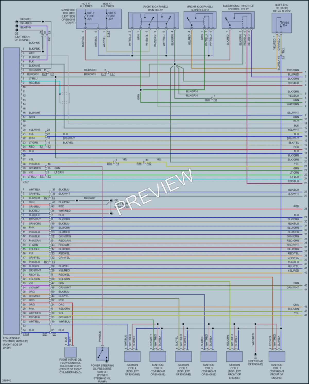 2014 Subaru Tribeca Engine Performance wiring diagram preview
