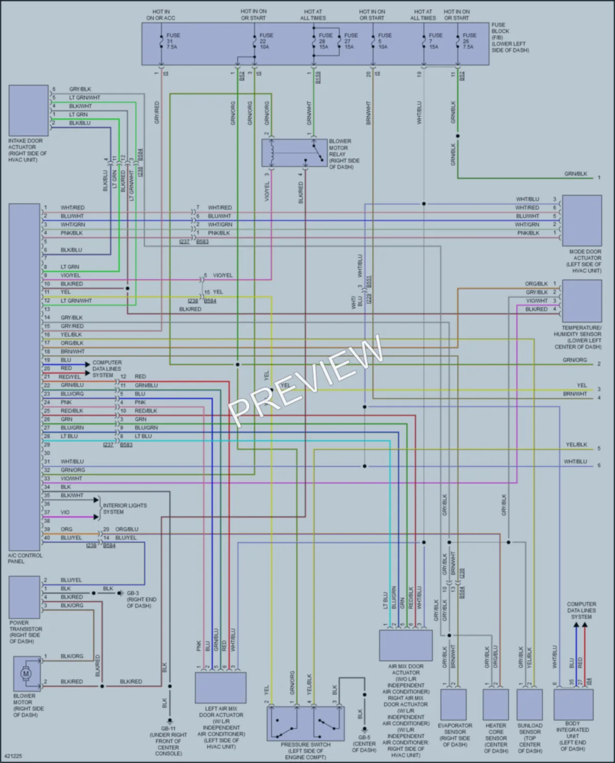 2014 Subaru XVCrosstrek Air Conditioning wiring diagram preview