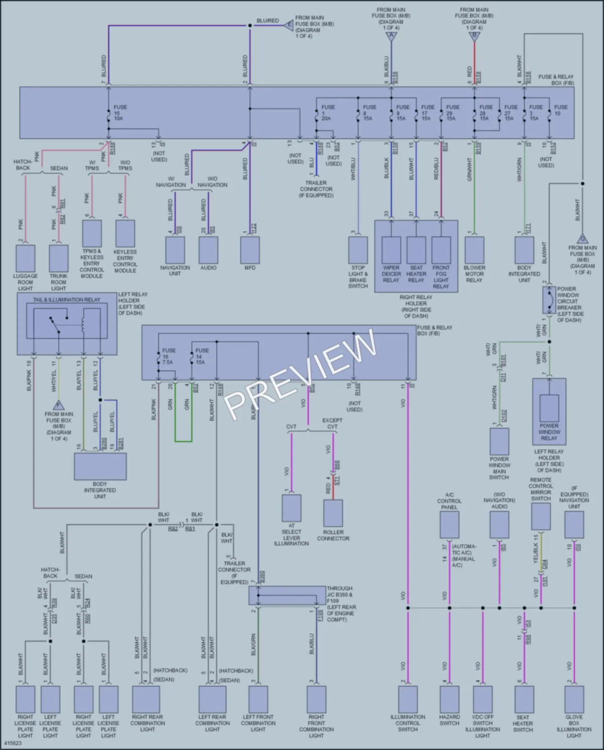 2014 Subaru XVCrosstrek Power Distribution wiring diagram preview