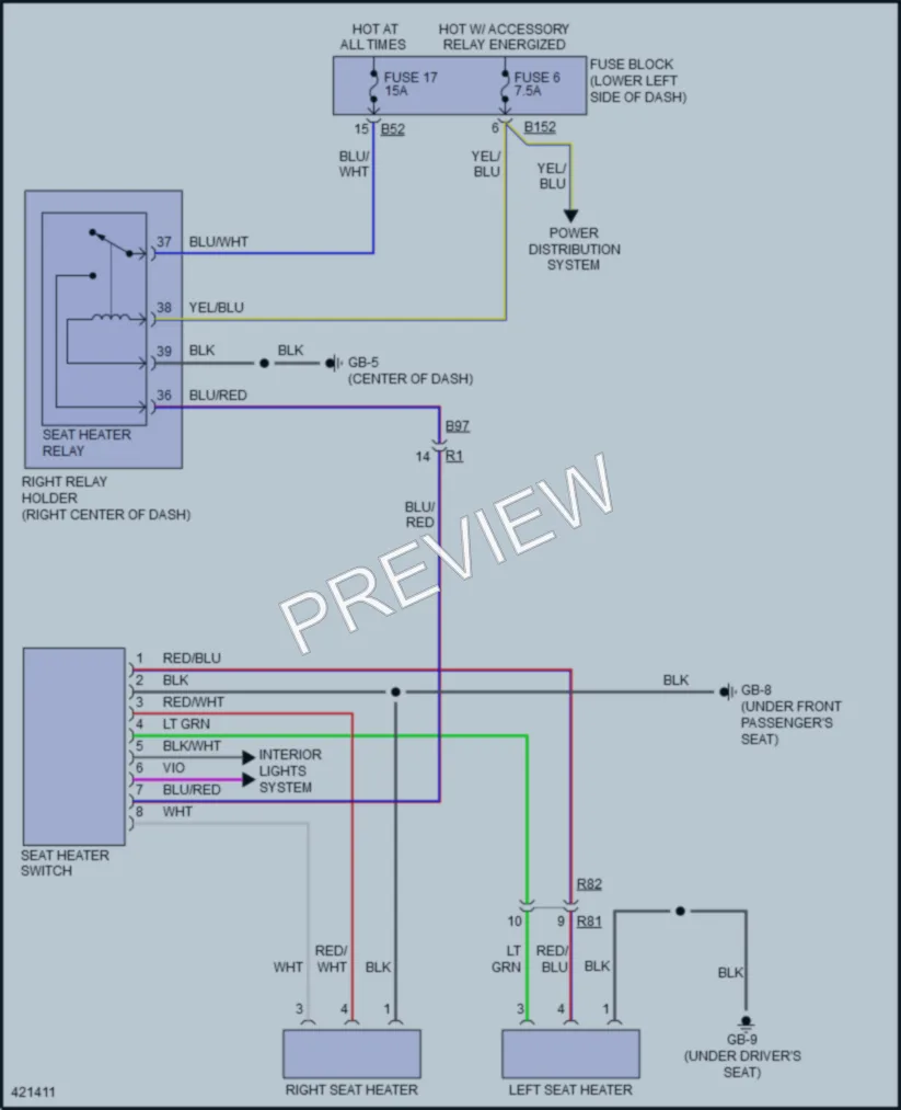 2014 Subaru XVCrosstrek Power Seats wiring diagram preview