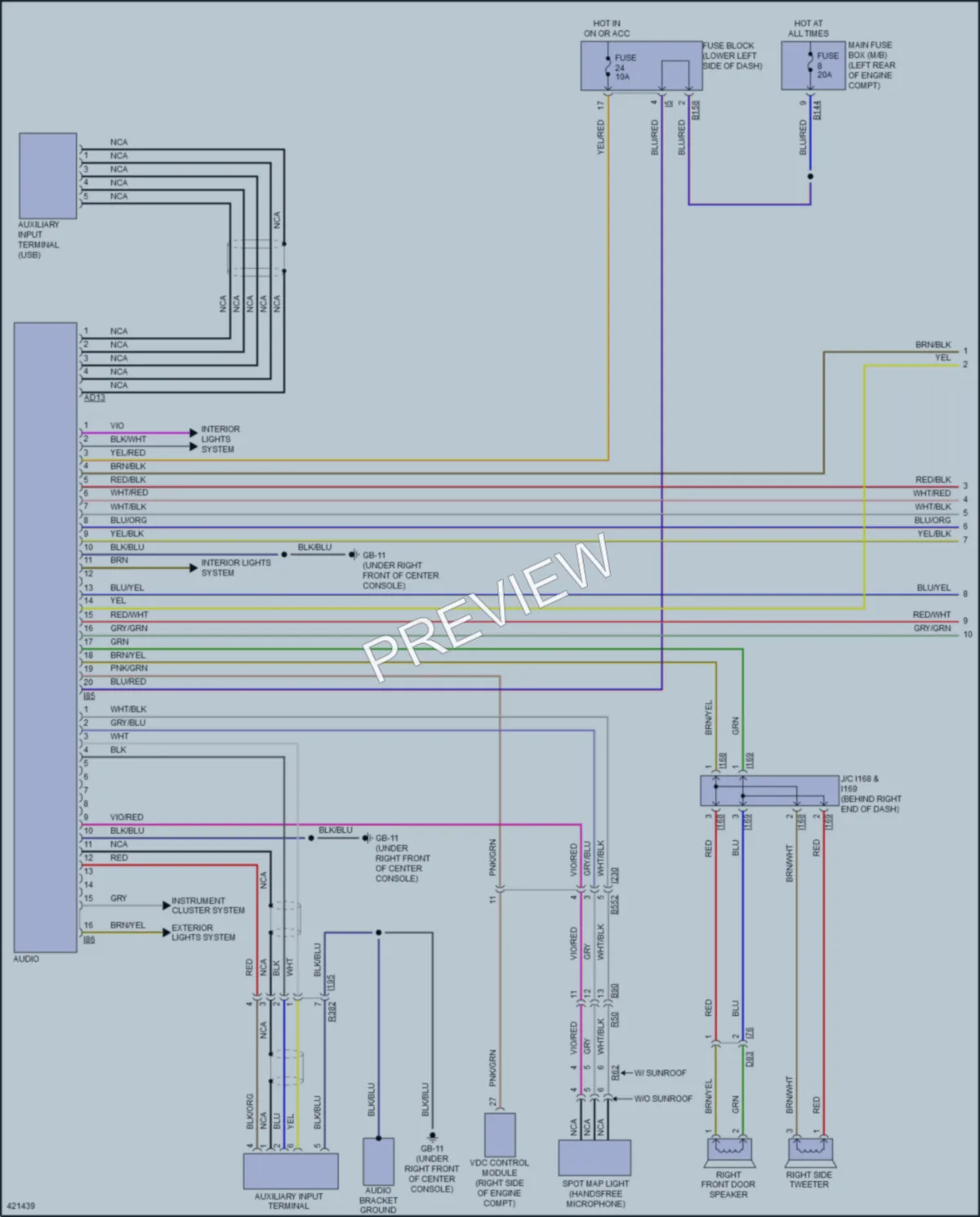 2014 Subaru XVCrosstrek Radio wiring diagram preview