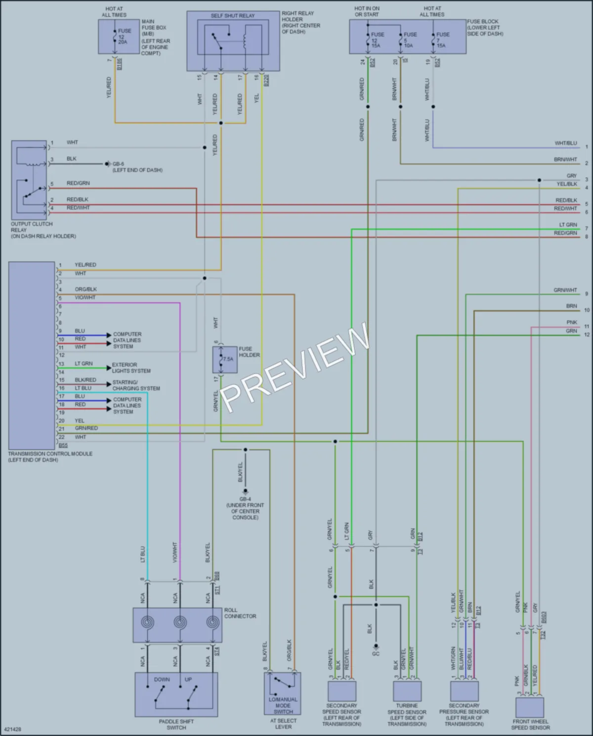 2014 Subaru XVCrosstrek Transmission wiring diagram preview