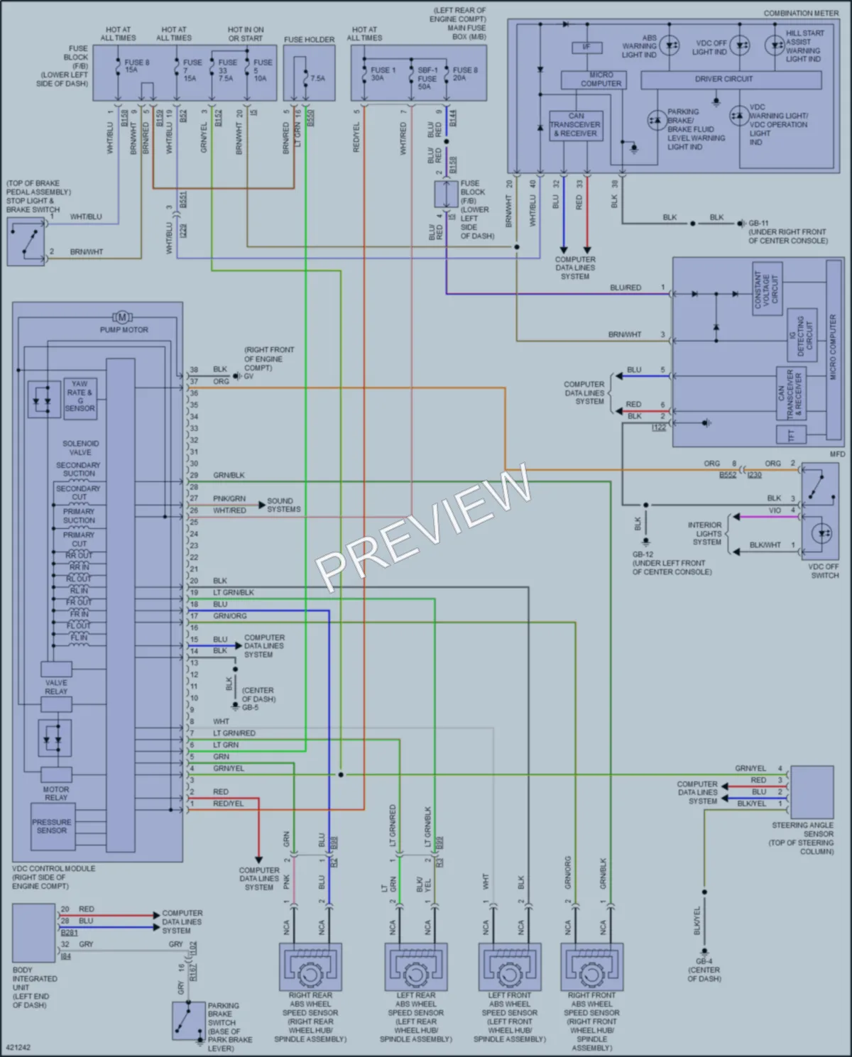 2014 Subaru XVCrosstrekHybrid Anti Lock Brakes wiring diagram preview