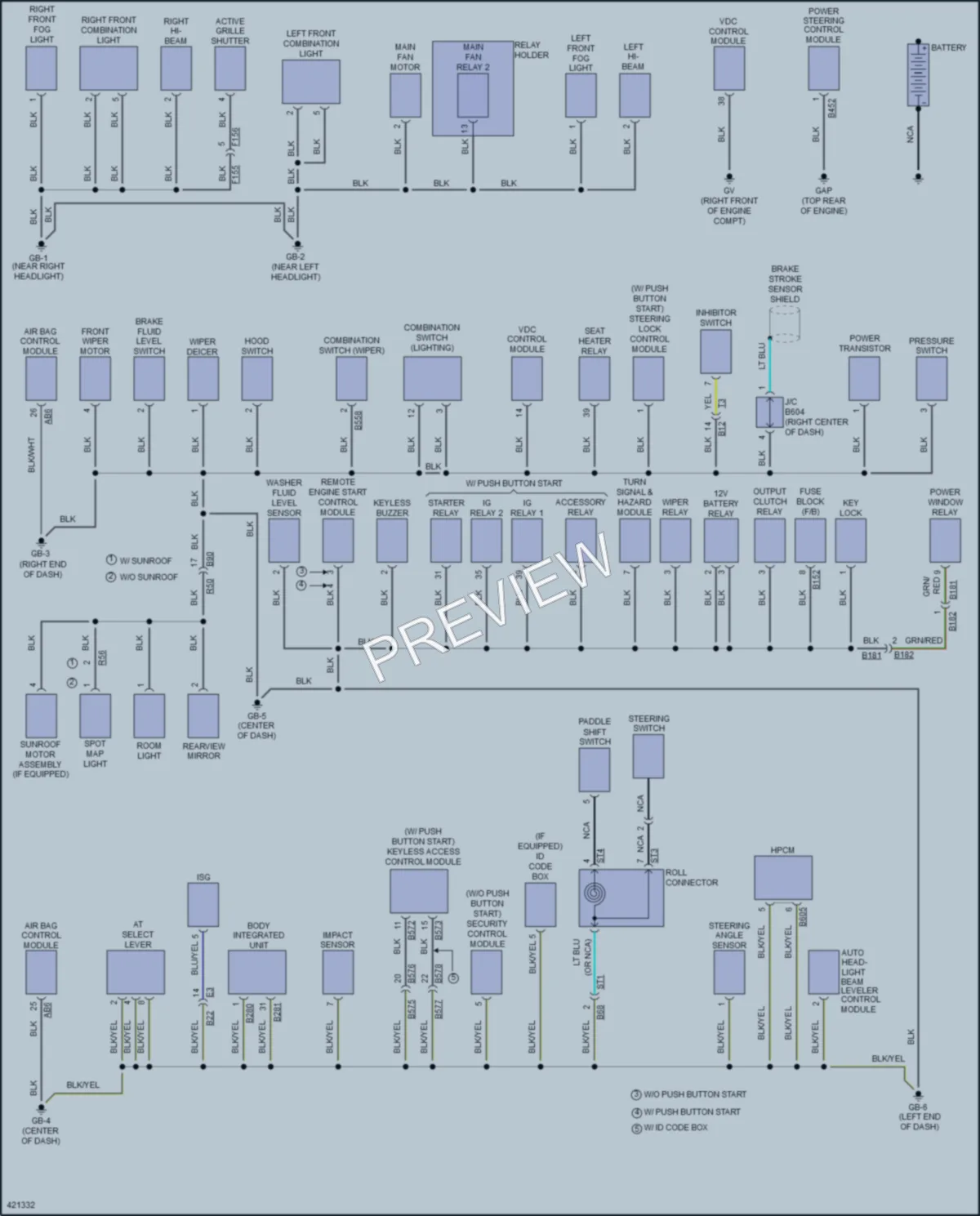 2014 Subaru XVCrosstrekHybrid Ground Distribution wiring diagram preview