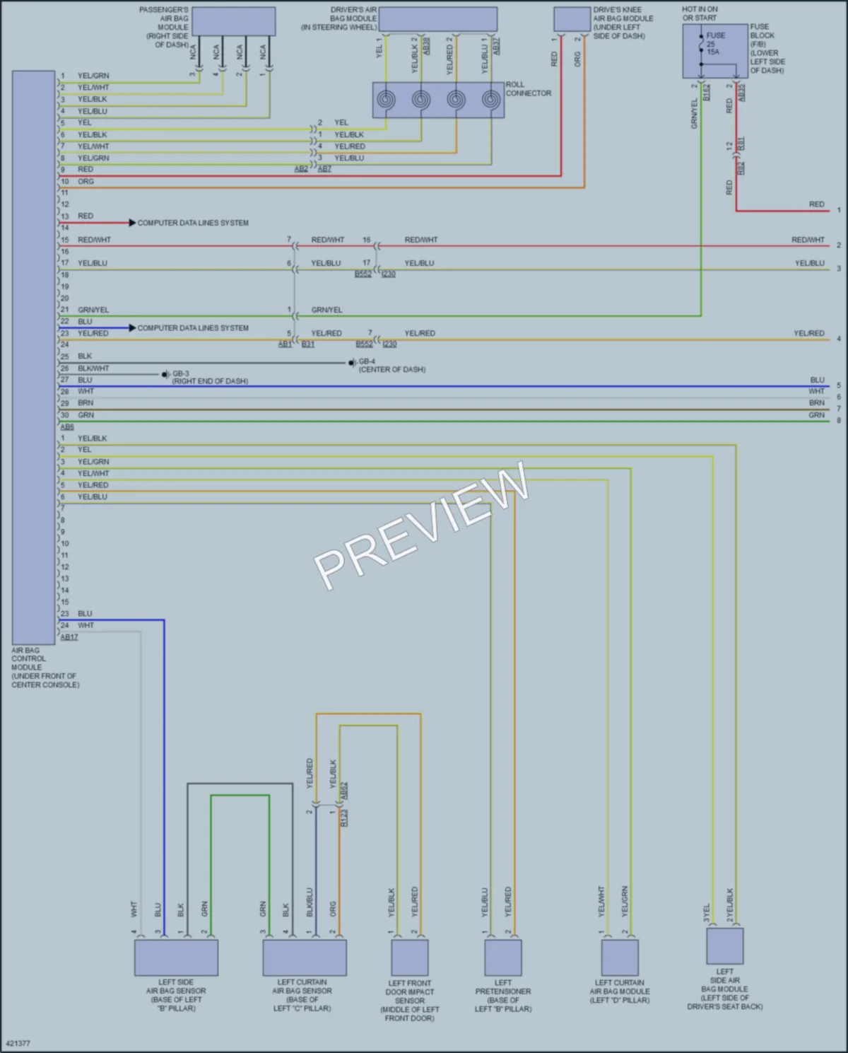 2014 Subaru XVCrosstrekHybrid Supplemental Restraints wiring diagram preview