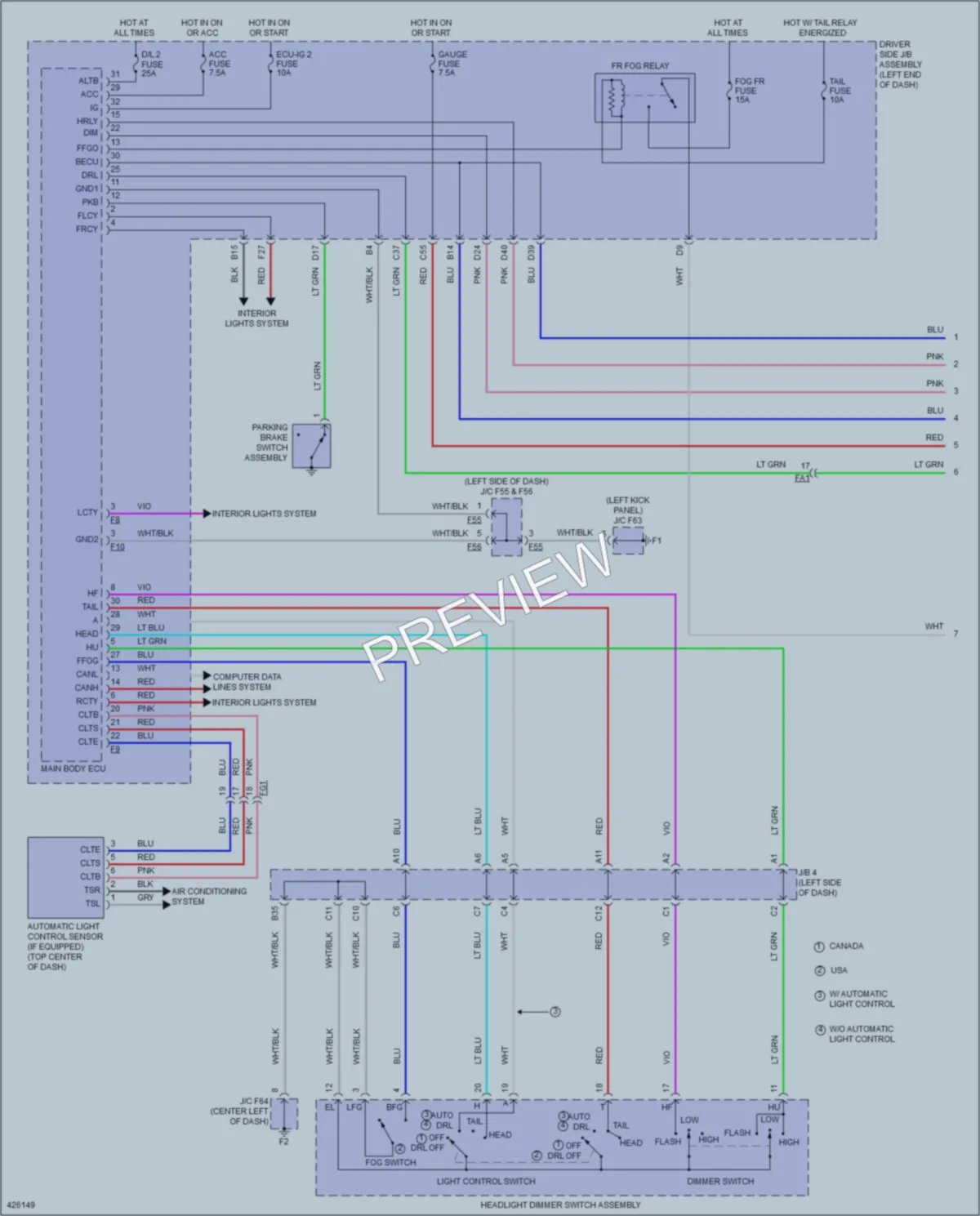 2014 Toyota 4Runner Headlights wiring diagram preview
