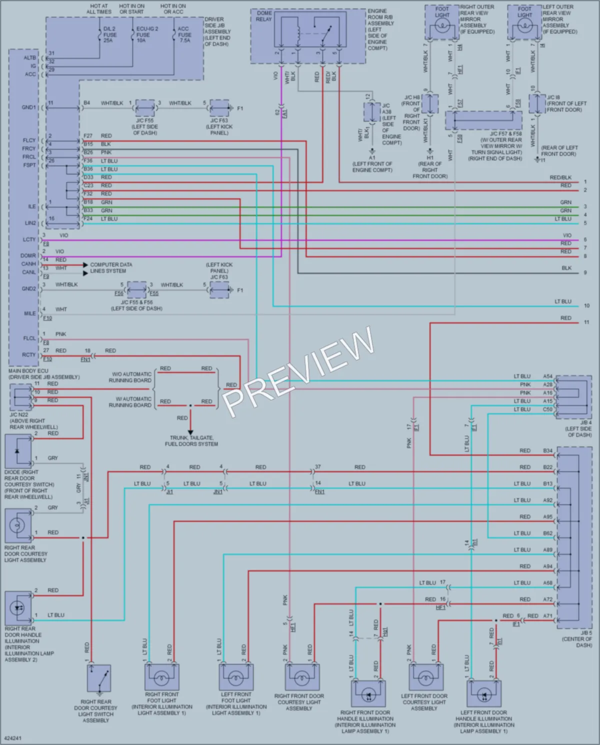 2014 Toyota 4Runner Interior Lights wiring diagram preview