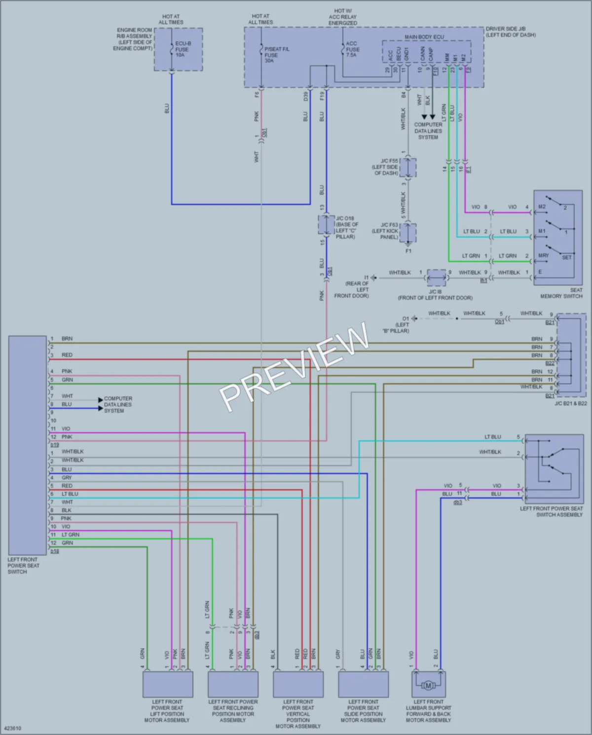 2014 Toyota 4Runner Memory Systems wiring diagram preview