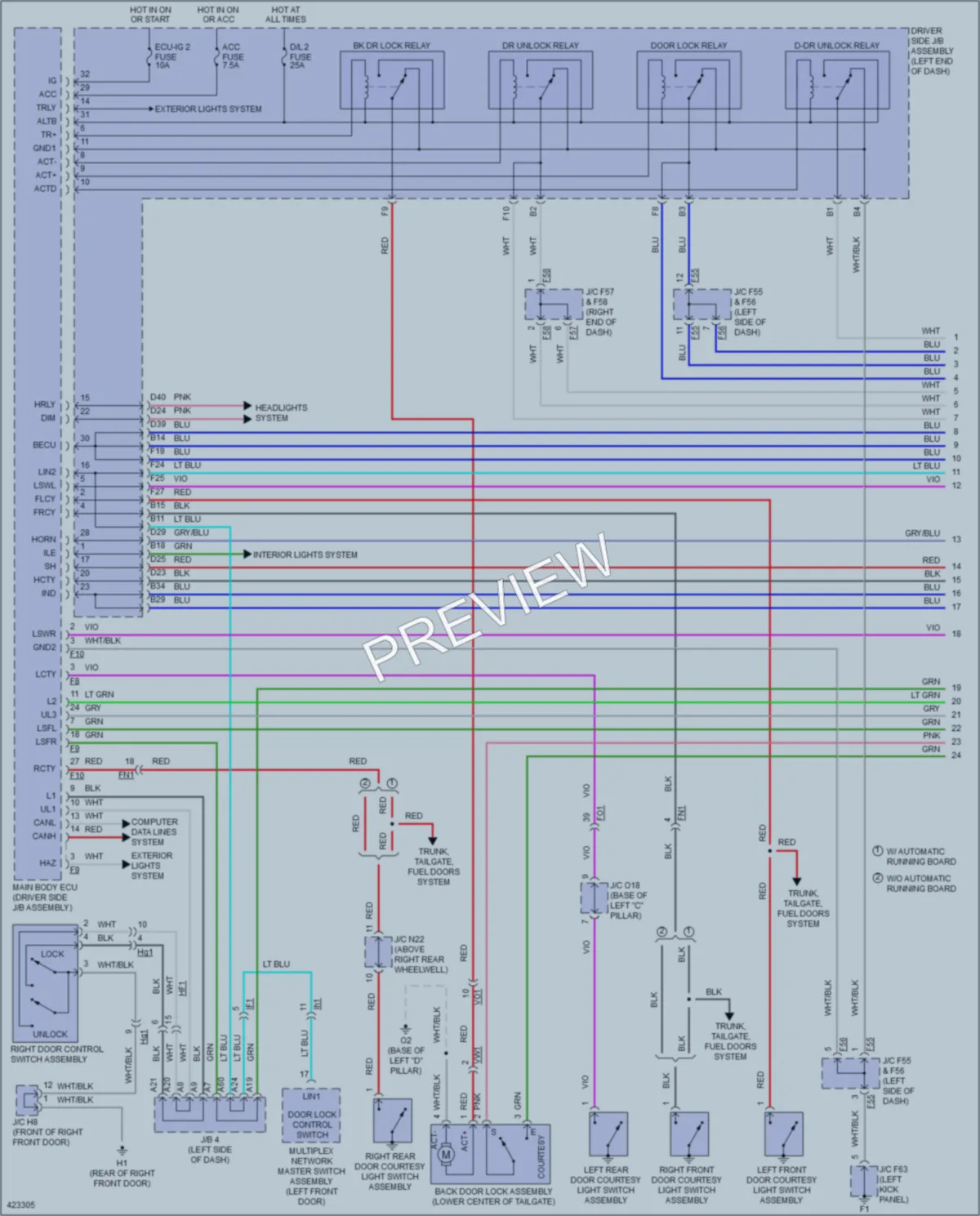 2014 Toyota 4Runner Power Door Locks wiring diagram preview