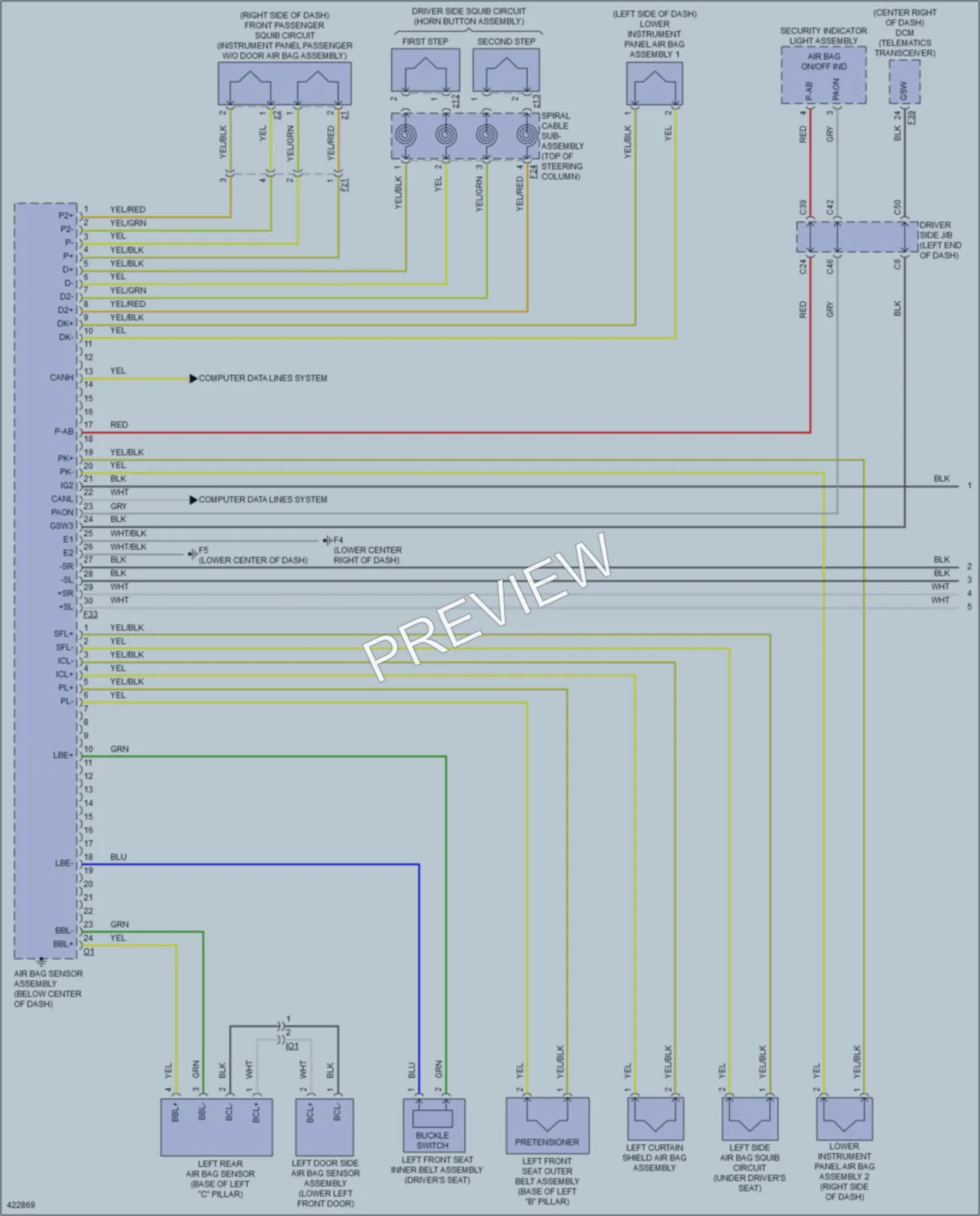 2014 Toyota 4Runner Supplemental Restraints wiring diagram preview