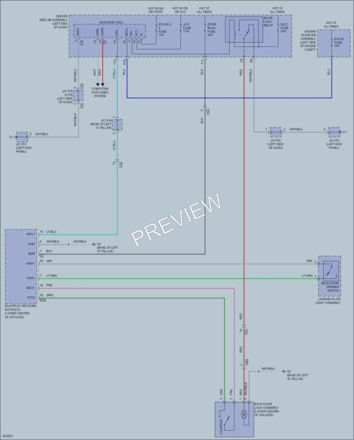 2014 Toyota 4Runner Trunk Tailgate Fuel Door wiring diagram preview
