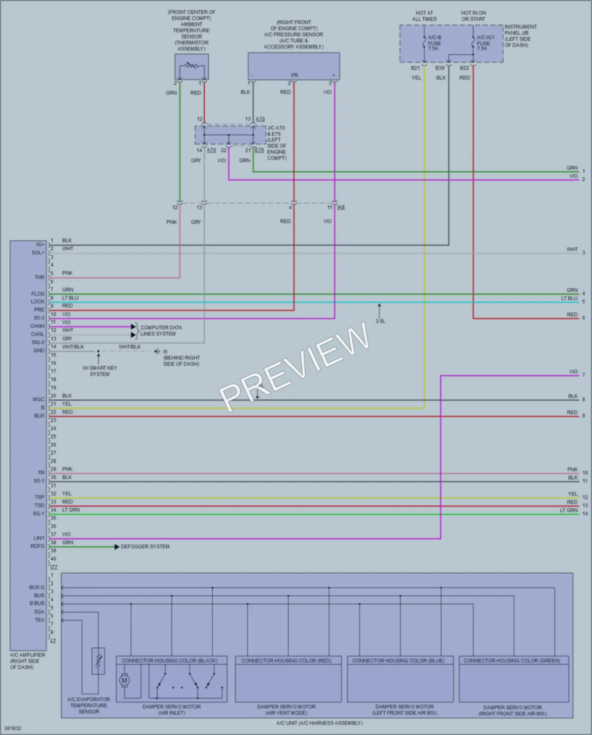 2014 Toyota Camry Air Conditioning wiring diagram preview