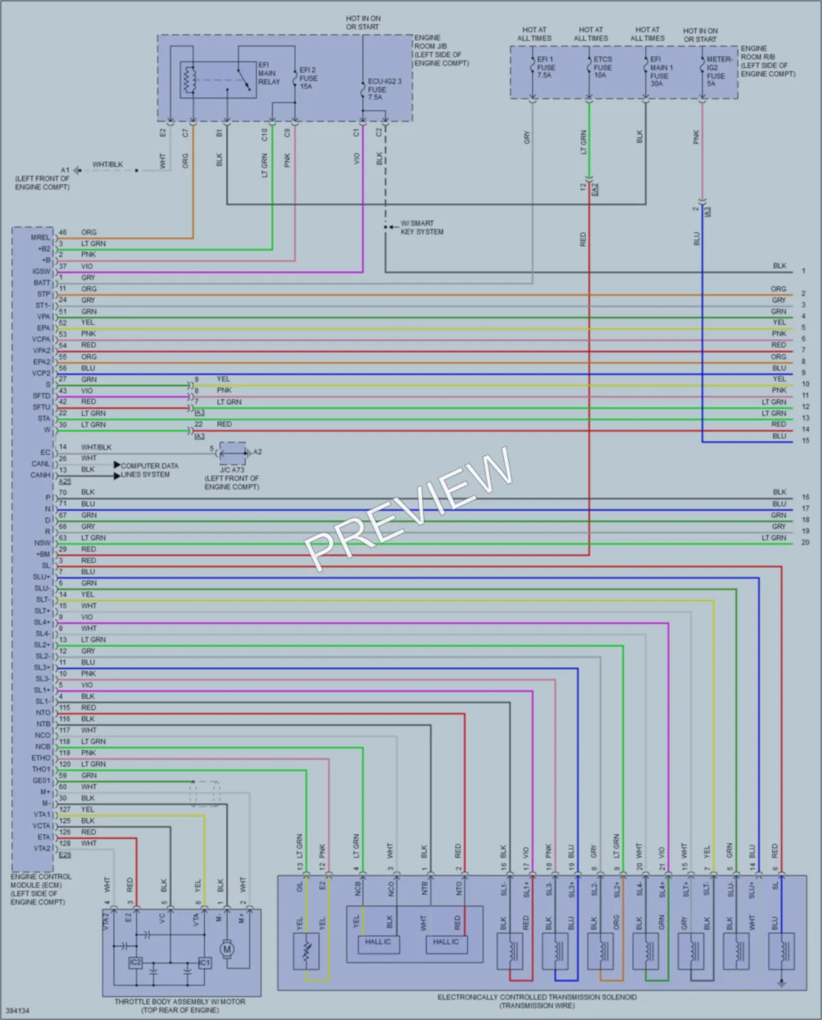 2014 Toyota Camry Transmission wiring diagram preview