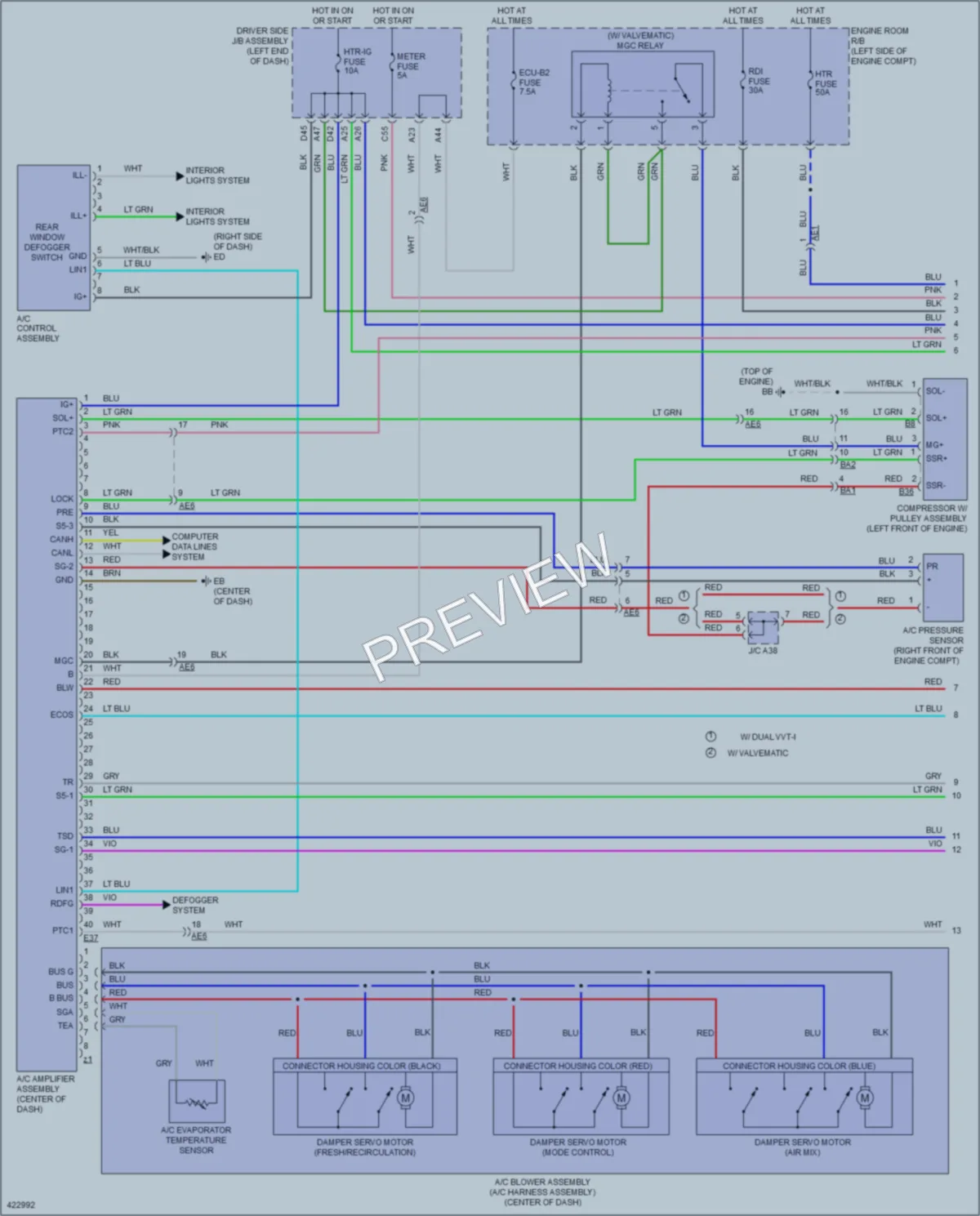 2014 Toyota Corolla Air Conditioning wiring diagram preview