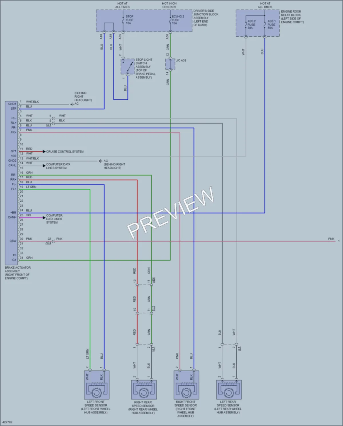 2014 Toyota Corolla Anti Lock Brakes wiring diagram preview