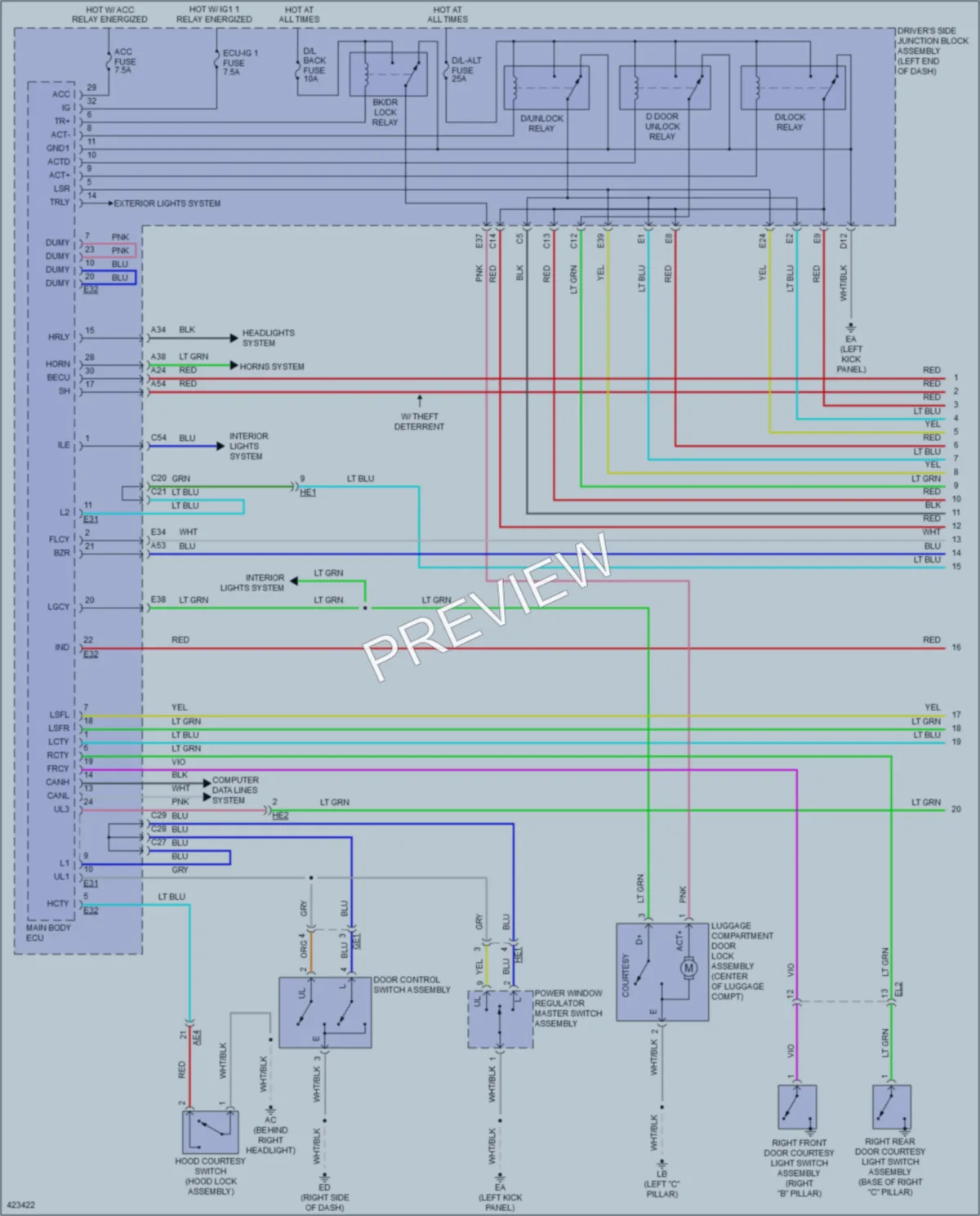 2014 Toyota Corolla Anti Theft wiring diagram preview