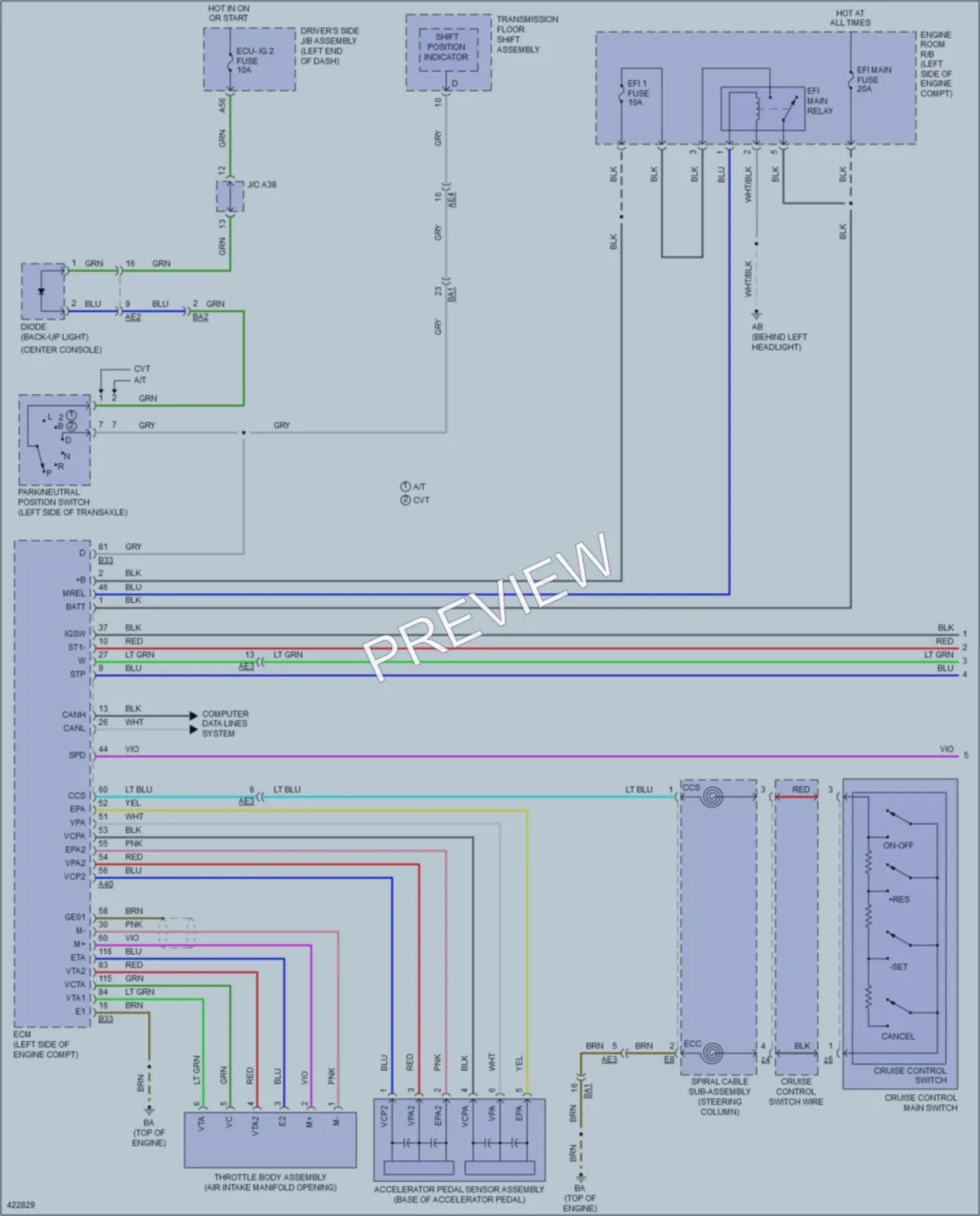 2014 Toyota Corolla Cruise Control wiring diagram preview