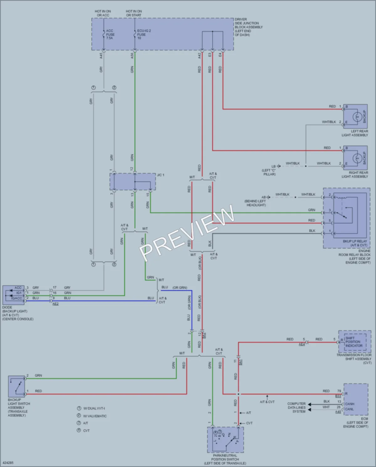 2014 Toyota Corolla Exterior Lights wiring diagram preview
