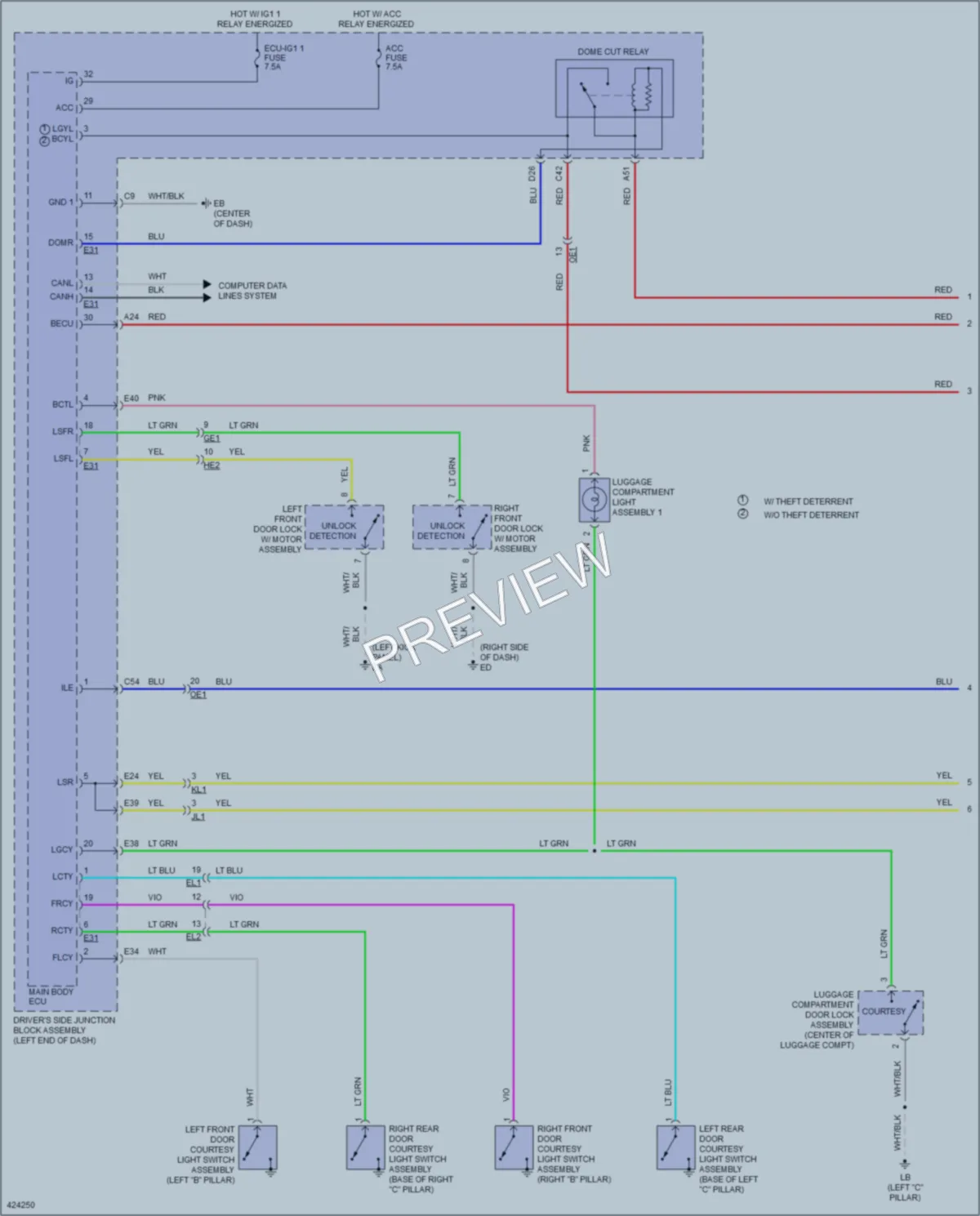 2014 Toyota Corolla Interior Lights wiring diagram preview