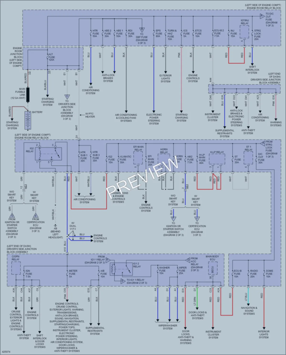 2014 Toyota Corolla Power Distribution wiring diagram preview