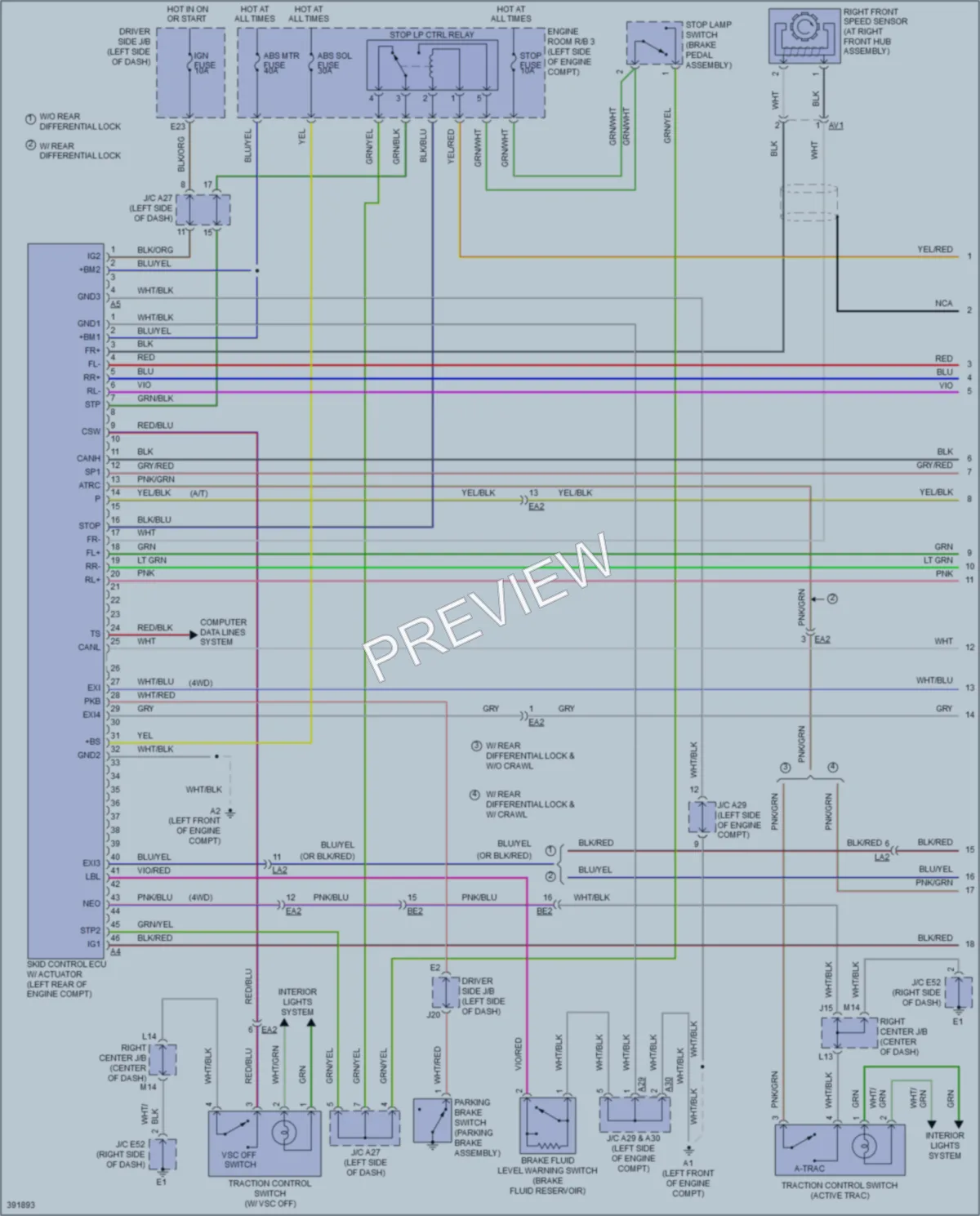 2014 Toyota FJCruiser Anti Lock Brakes wiring diagram preview