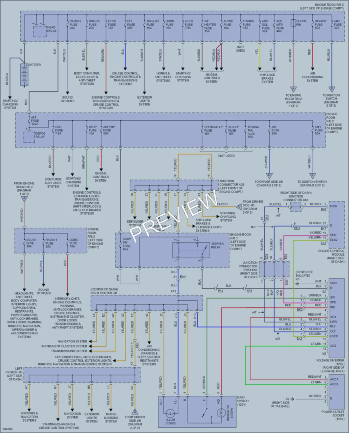 2014 Toyota FJCruiser Power Distribution wiring diagram preview