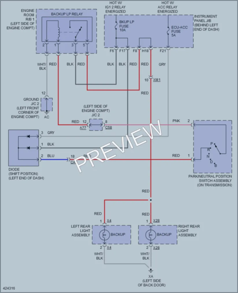 2014 Toyota Highlander Exterior Lights wiring diagram preview