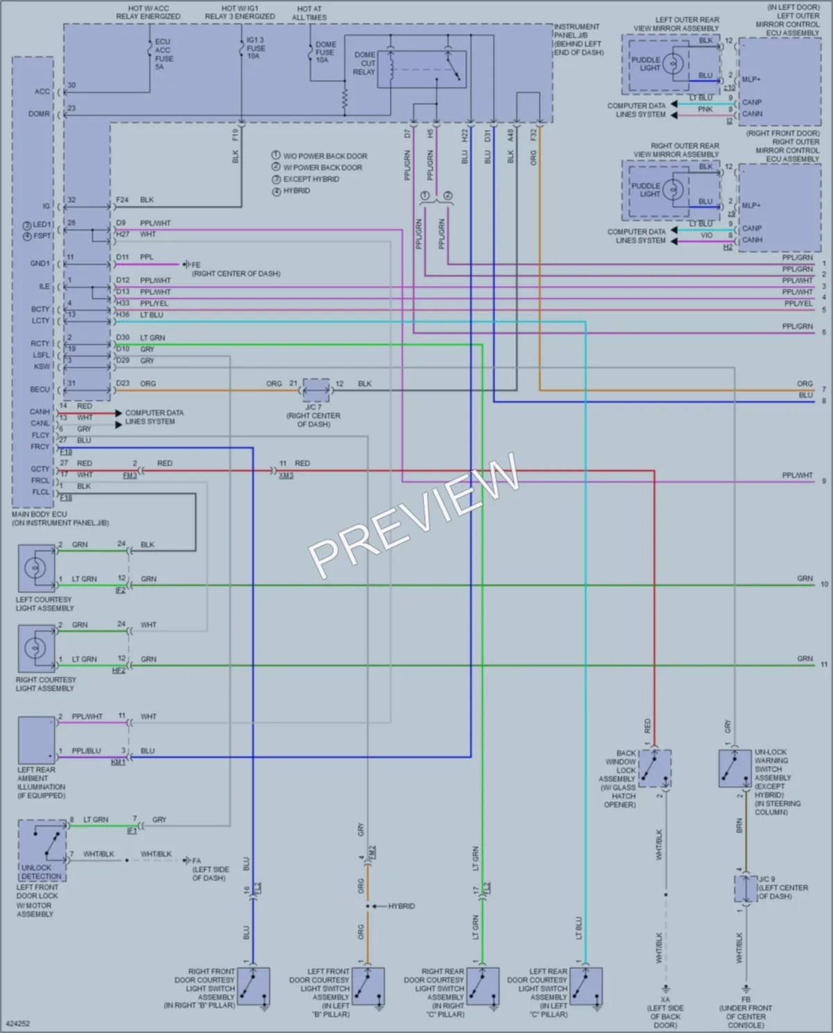 2014 Toyota Highlander Interior Lights wiring diagram preview