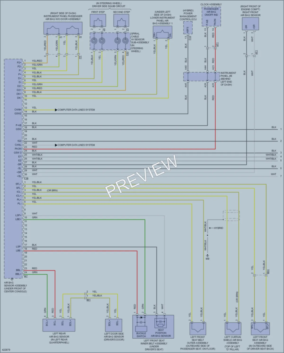 2014 Toyota Highlander Supplemental Restraints wiring diagram preview