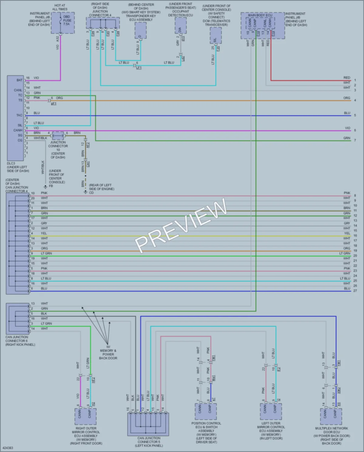 2014 Toyota HighlanderHybrid Computer Data Lines wiring diagram preview
