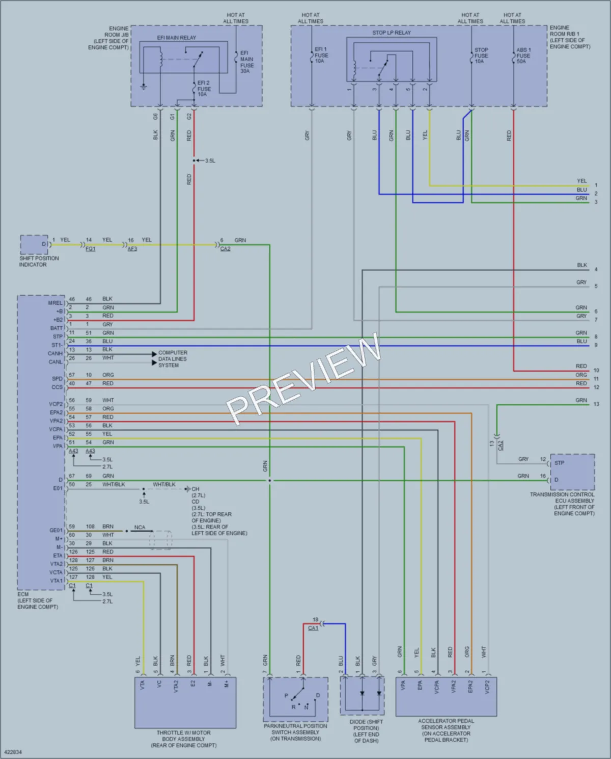 2014 Toyota HighlanderHybrid Cruise Control wiring diagram preview