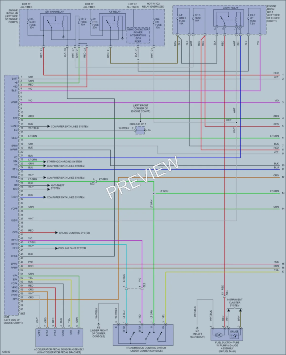 2014 Toyota HighlanderHybrid Engine Performance wiring diagram preview