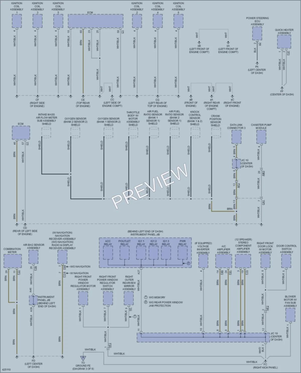 2014 Toyota HighlanderHybrid Ground Distribution wiring diagram preview