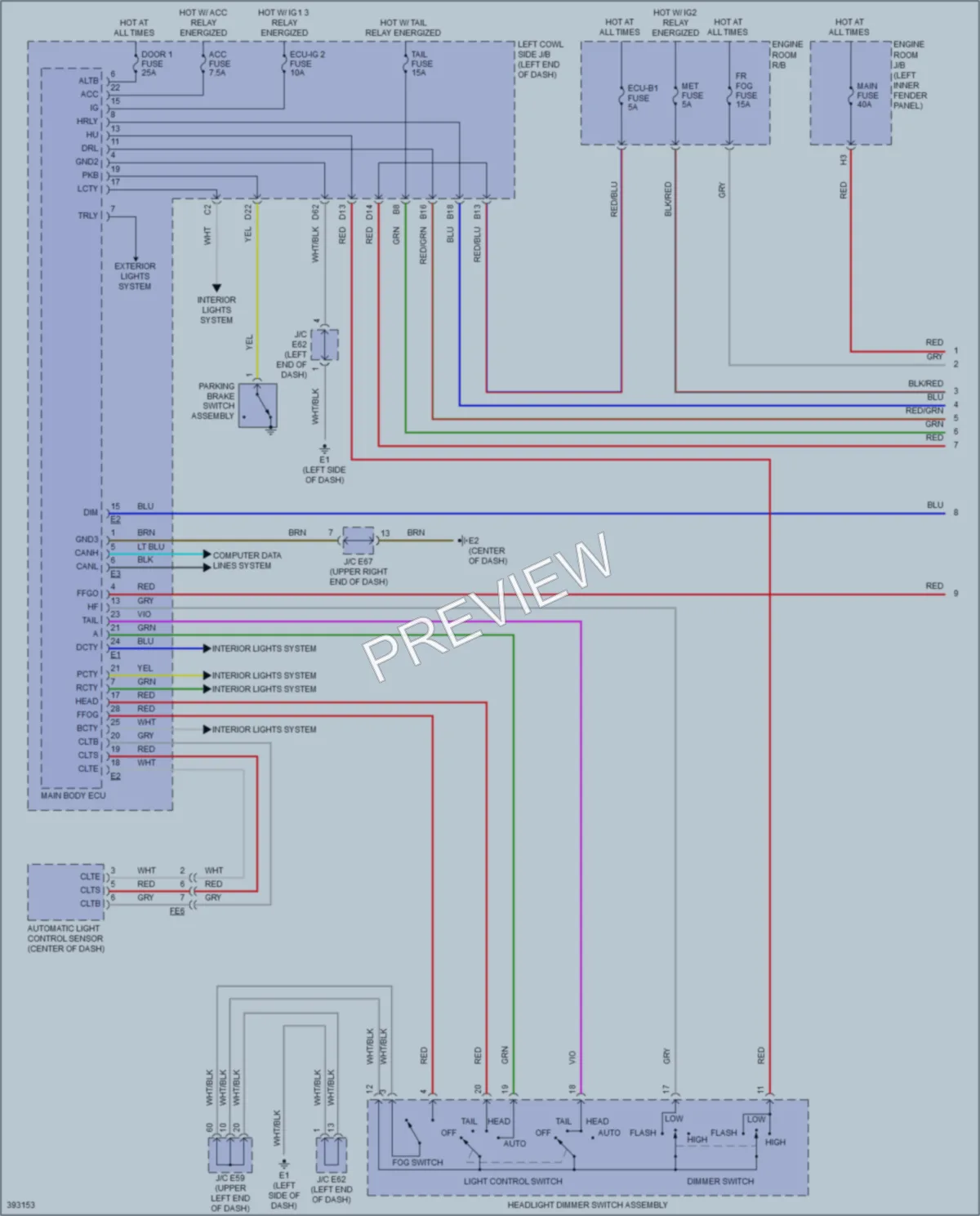 2014 Toyota LandCruiser Headlights wiring diagram preview
