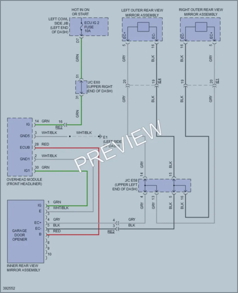 2014 Toyota LandCruiser Power Mirrors wiring diagram preview