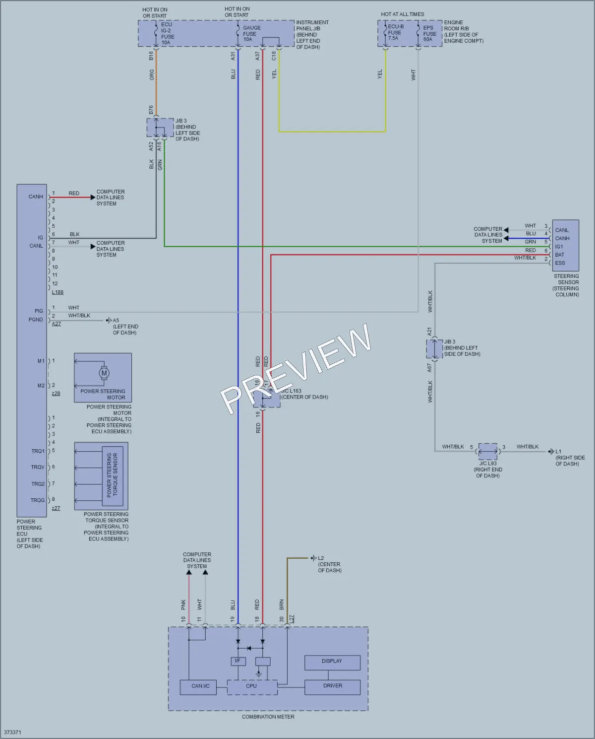 2014 Toyota Plug In Electronic Power Steering wiring diagram preview
