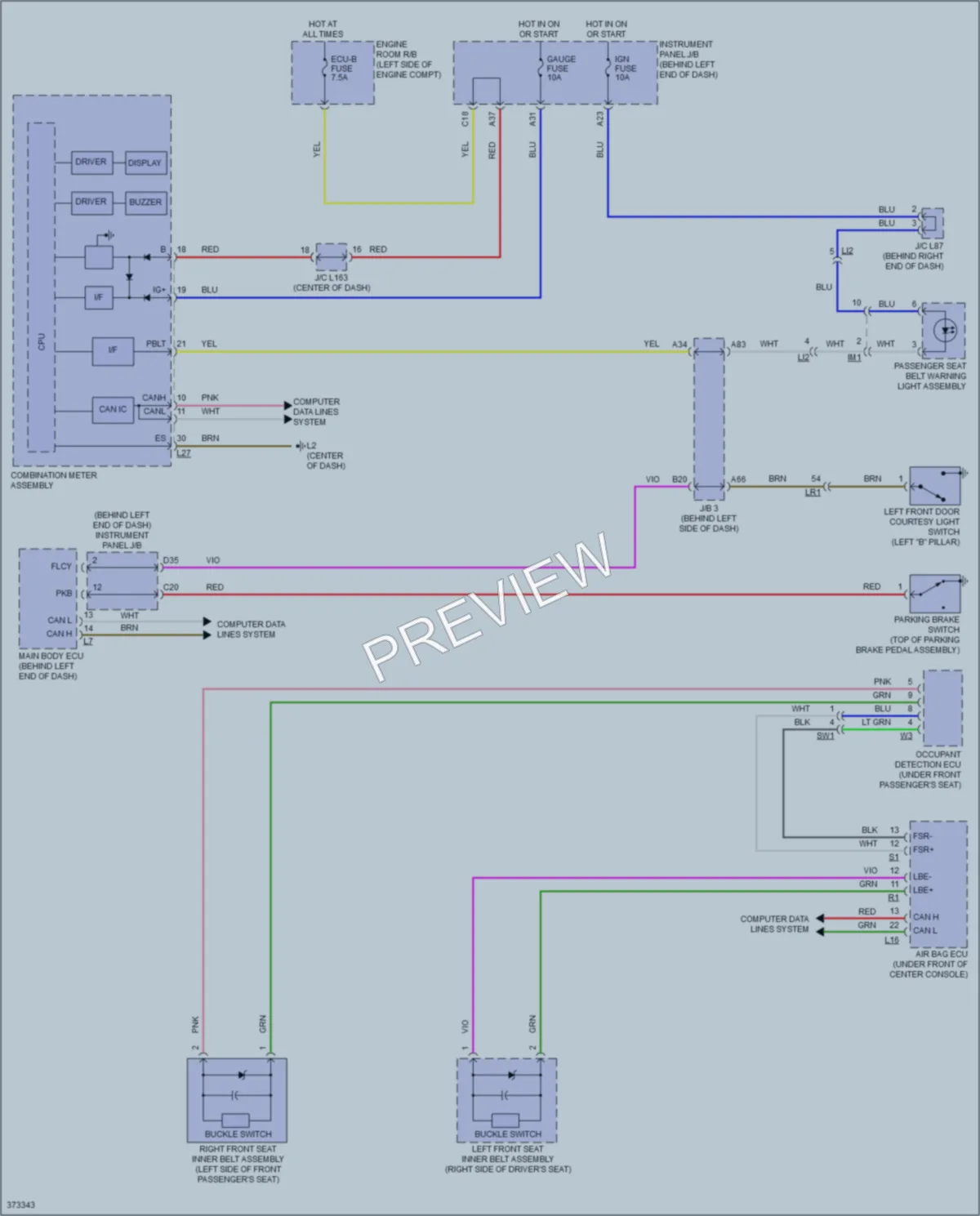 2014 Toyota Plug In Warning Systems wiring diagram preview