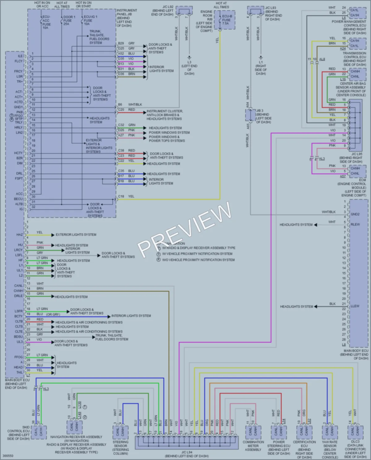 2014 Toyota PriusPlugin Body Control Modules wiring diagram preview