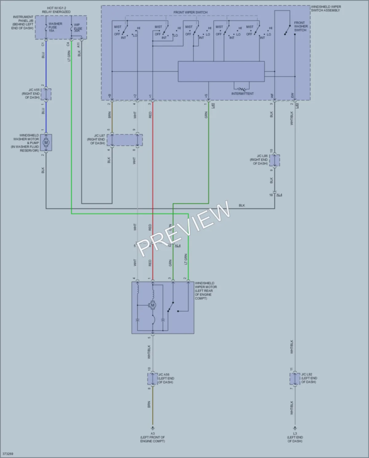 2014 Toyota Plug In Wiper Washer wiring diagram preview