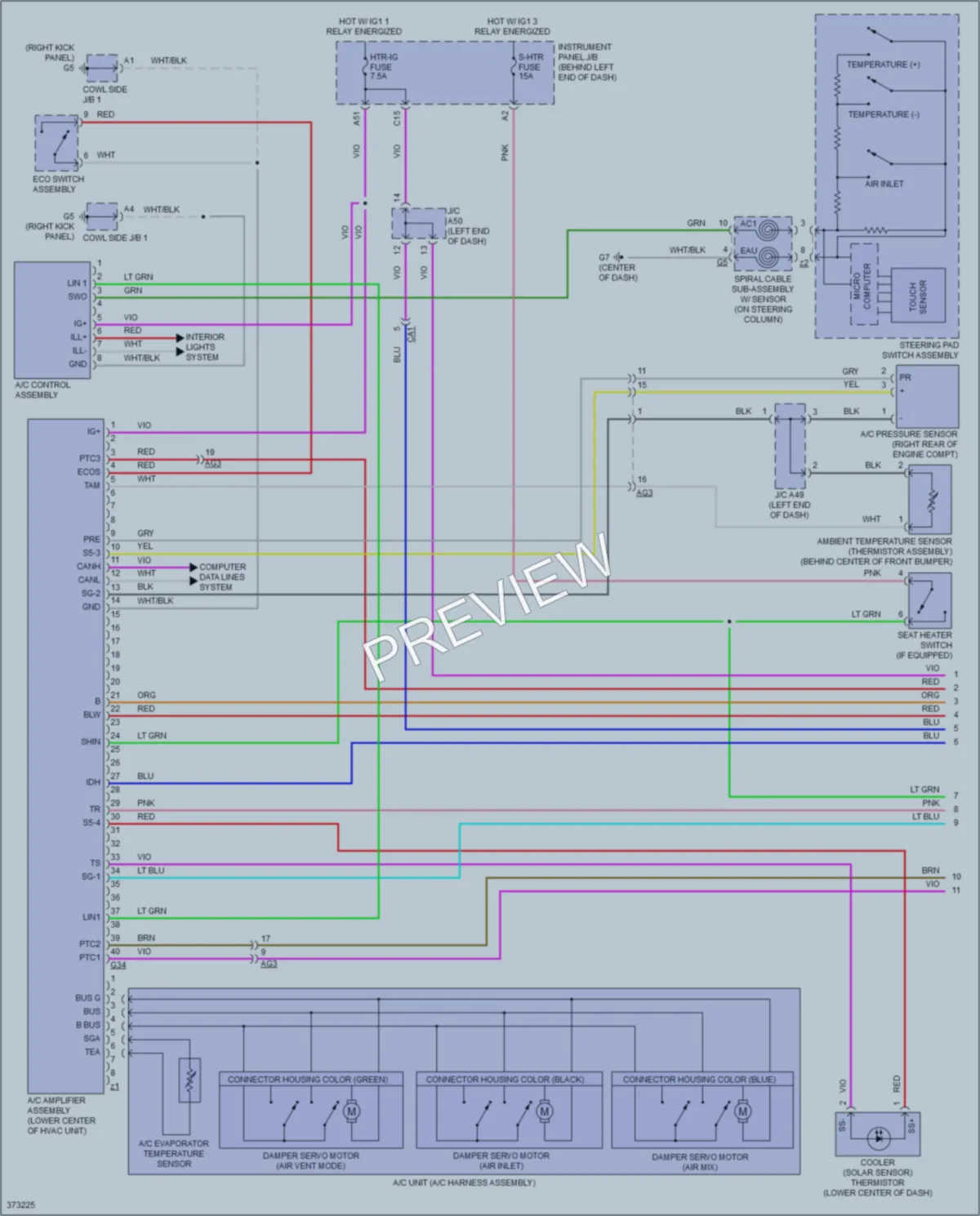 2014 Toyota Priusc Air Conditioning wiring diagram preview
