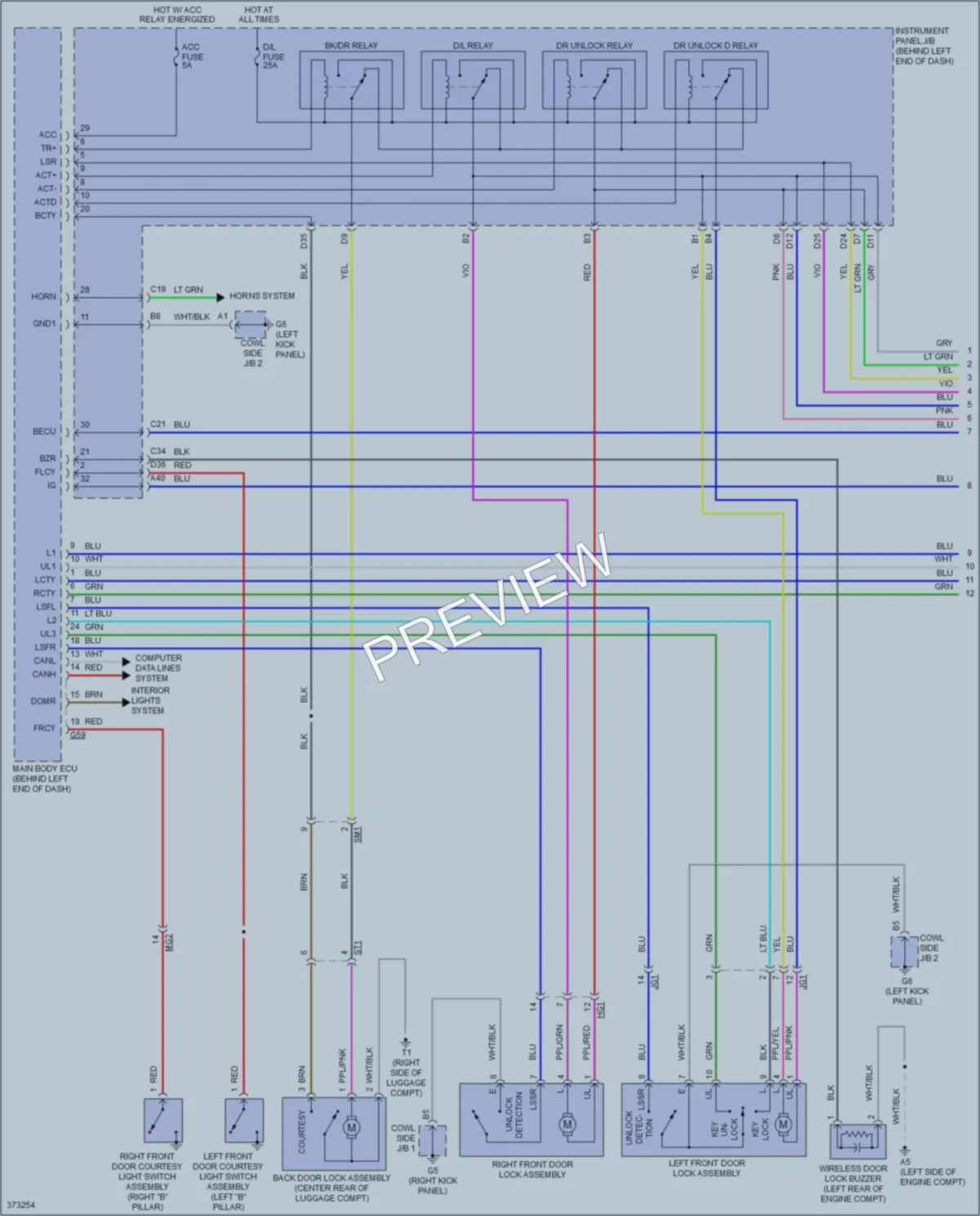 2014 Toyota Priusc Power Door Locks wiring diagram preview
